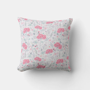 Lova Rosa Flowers Watercolor Ditsy Mönster Kudde