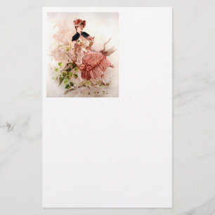 Lova Vintage Dam i Rosa Dress Brevpapper