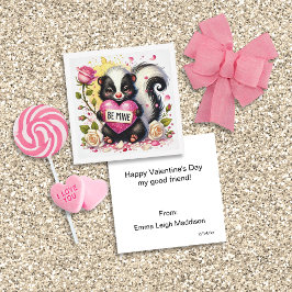 Lovable Be Mine Skunk Classroom Valentine Anteckningskort