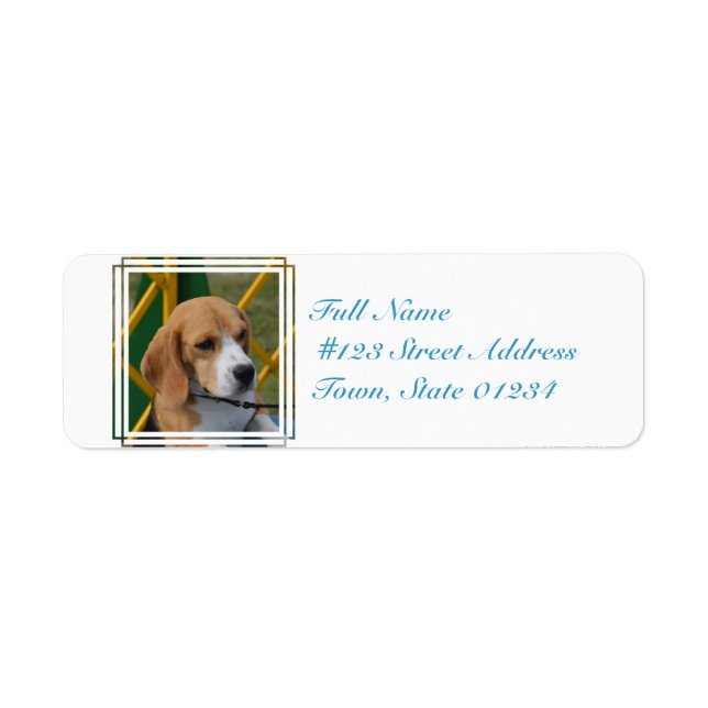 Lovable Beagle Returadress Etikett (Framsidan)