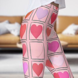 Lovable Bubblegum Rosa Valentines Kärlek Mönster Leggings
