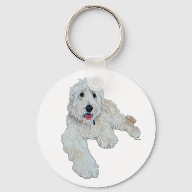 Lovable Goldendoodle Nyckelring (Framsida)