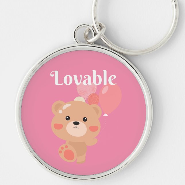 Lovable Keychain Rund Silverfärgad Nyckelring (Framsidan)