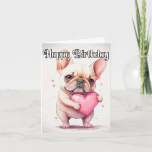 Lovable Little Fransk Bulldog Puppy Kort