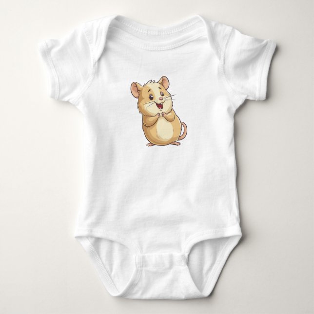 Lovable Little Hamster Excited T Shirt (Framsida)