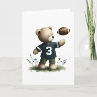 Lovable Nalle Football Player Blank Hälsning Kort