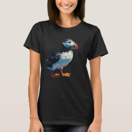 Lovable Puffin T-Shirt Oljemålning Stil