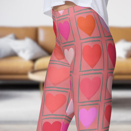 Lovable Rosa Valentines Kärlek Mönster Leggings