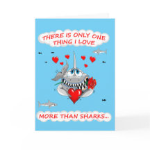 Lovable Shark Valentines Card