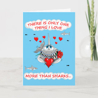 Lovable Shark Valentines Card Helgkort