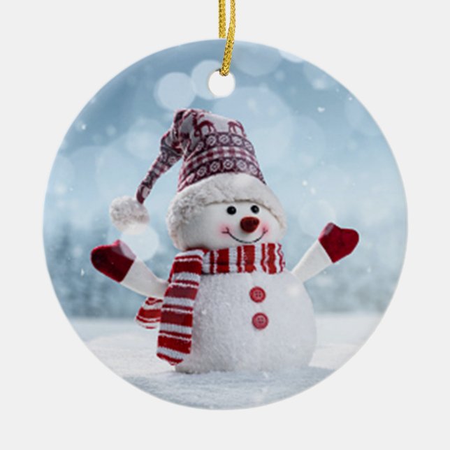 Lovable Snögubbe Julgransprydnad Keramik (Framsidan)