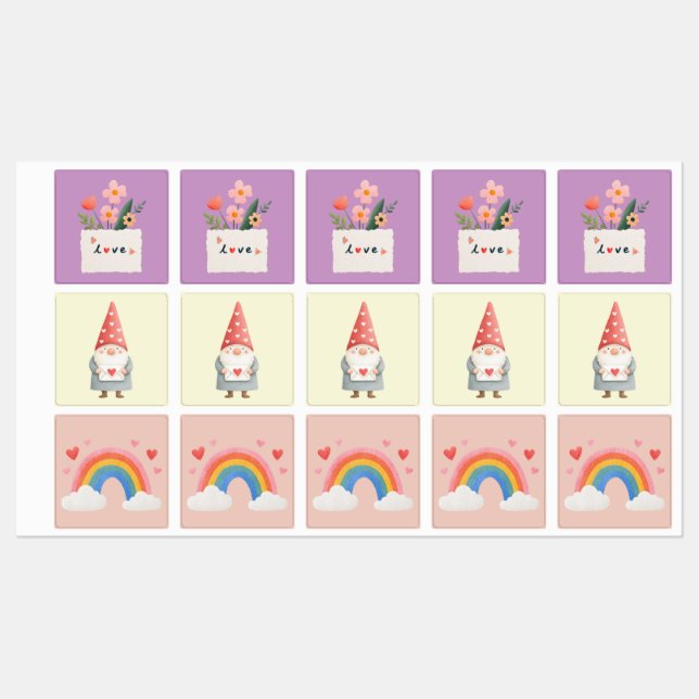 Lovable Square Stickers (Ark)