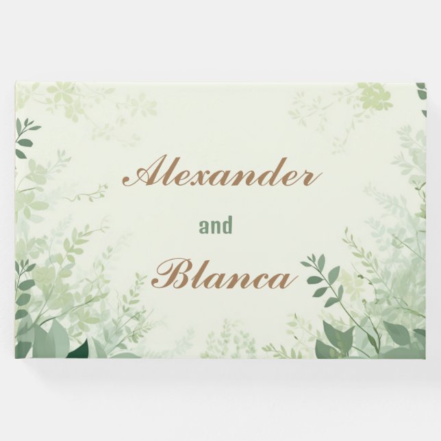 Lövad vintage bröllop gästböcker (Framsida)