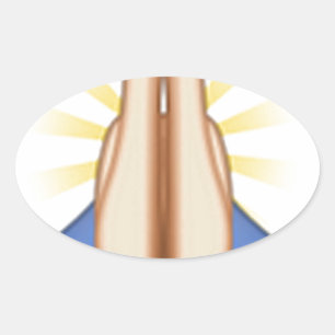 lovande emoji ovalt klistermärke