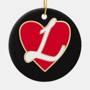 Lovande hjärta julgransprydnad keramik