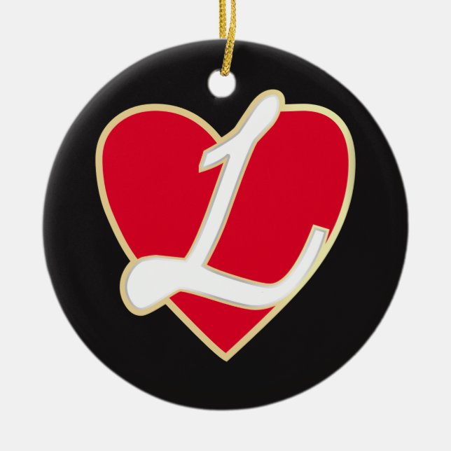 Lovande hjärta julgransprydnad keramik (Framsidan)