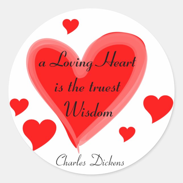 Lovande Hjärtklistermärken Runt Klistermärke (Framsida)