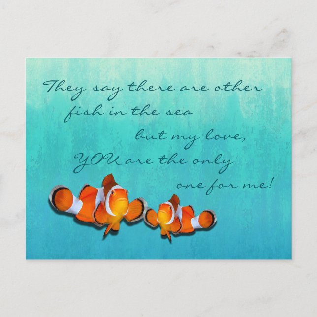 Lovande kungsfisk i havet vykort (Framsida)