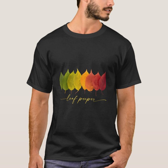 Lövbetraktande höstlöv Fall Löv Färger Nyanser T Shirt (Framsida)