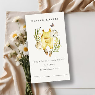 Lövbladskläder blöja lotteri baby shower tilläggskort