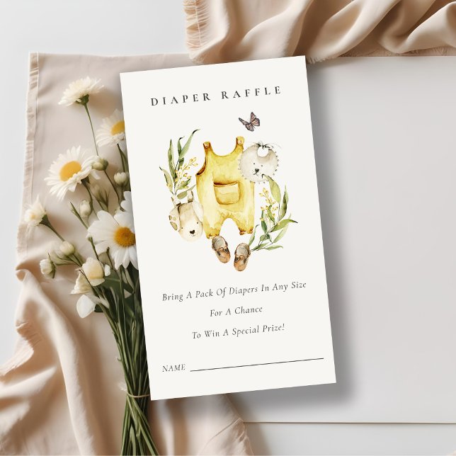 Lövbladskläder blöja lotteri baby shower tilläggskort (Skapare uppladdad)