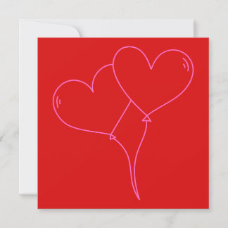 LOVE 2 Hjärtan Alla Hjärtans Dag Designer Fyrkanti Julkort
