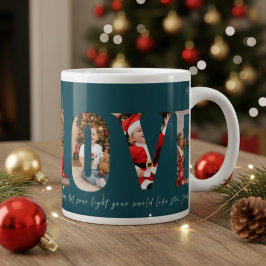 Love 4 photo modern minimal personalised gift coff jumbo mugg