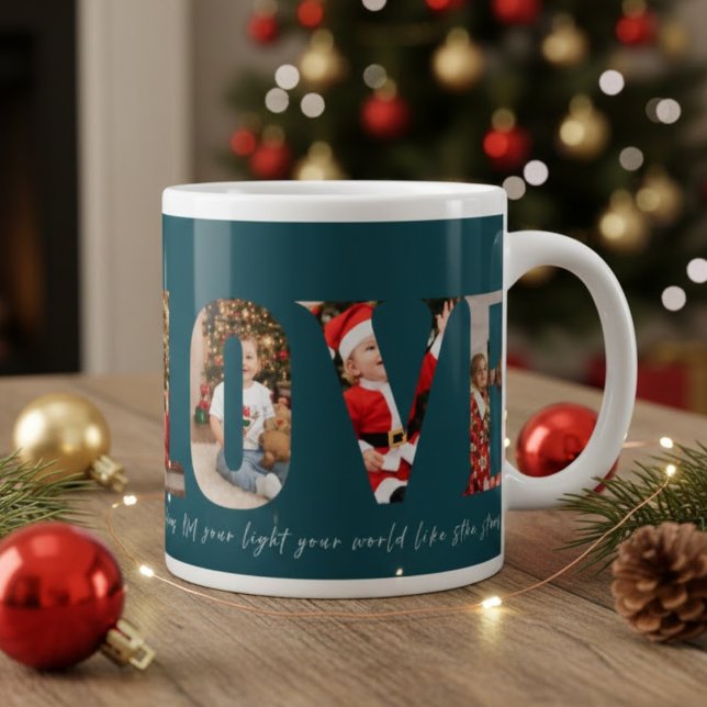 Love 4 photo modern minimal personalised gift coff jumbo mugg (Skapare uppladdad)