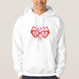Love 67 Valentineshjärta Solglasögon Huva Hoodie