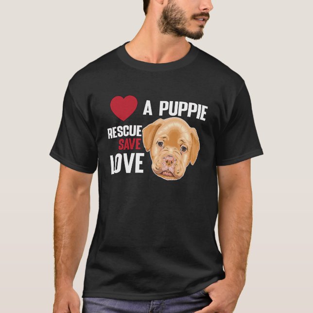 Love A Puppie Rescue Save Love  Women Men Kids T Shirt (Framsida)