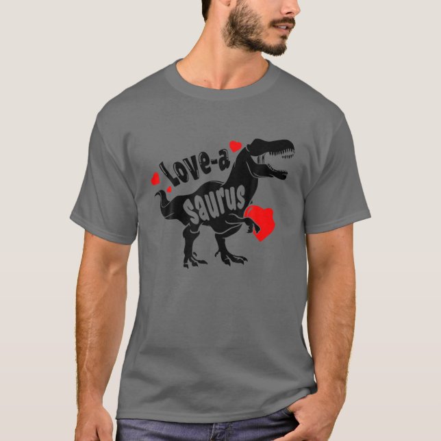 Love A Saurus Rex Dinosaur Funny 2022 Valentines D T Shirt (Framsida)