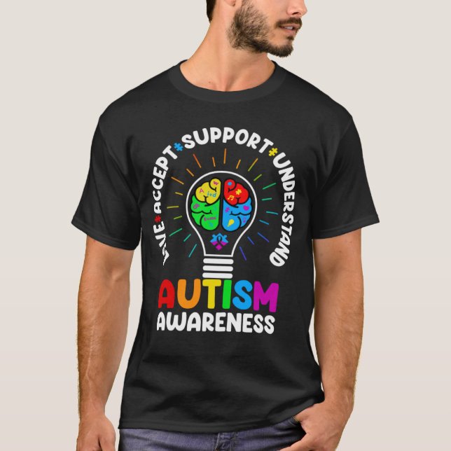 Love Accept Support Understand Autism Awareness Mo T Shirt (Framsida)