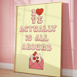 Love Actually Är Allt runtomkring Retro Citat Este Poster