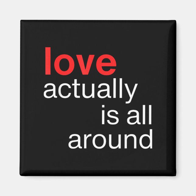 Love Actually Is All Around Funny Quote Family Mat Magnet (Framsidan)