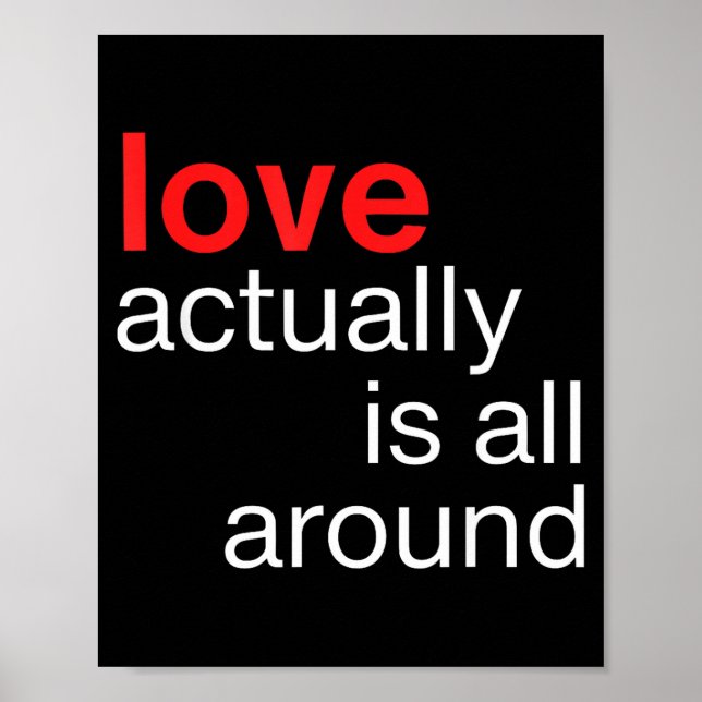 Love Actually Is All Around Funny Quote Family Mat Poster (Framsidan)
