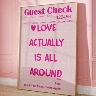Love Actually Is All Around Gästcheck Poster