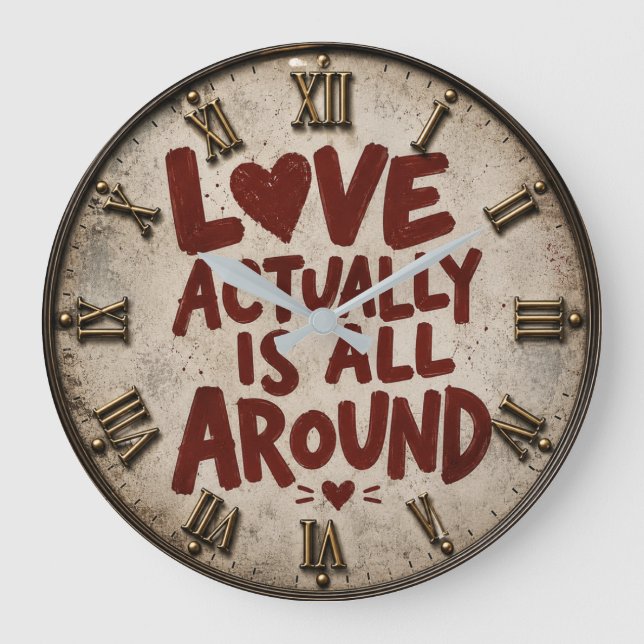 Love Actually Is All Around Romantic Quote Stor Klocka (Framsida)
