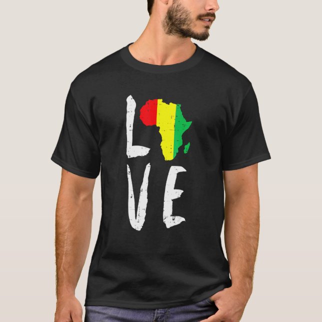 Love Africa Black History Month African American M T Shirt (Framsida)