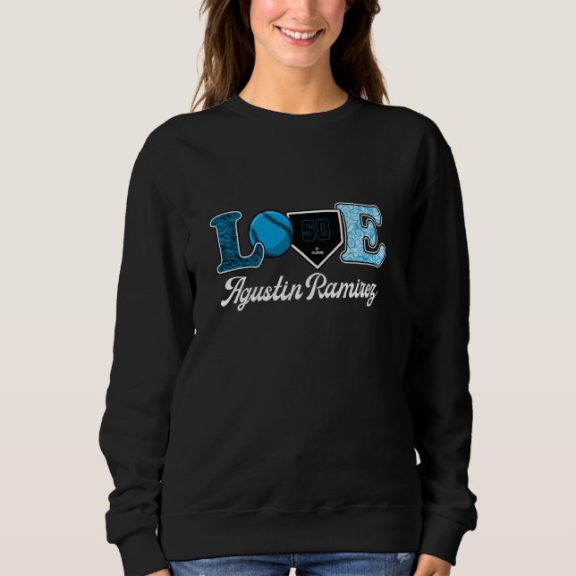 Love Agustin Ramirez Miami Baseboll MLBPA T Shirt (Framsida)
