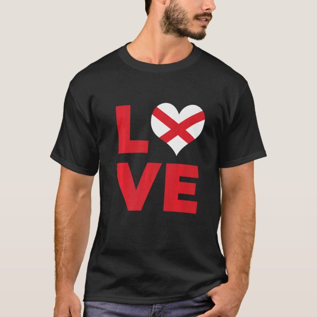 Love Alabama State Flag   T Shirt (Framsida)