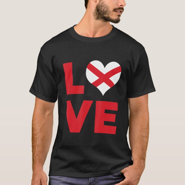 Love Alabama State Flag T Shirt (Framsida)