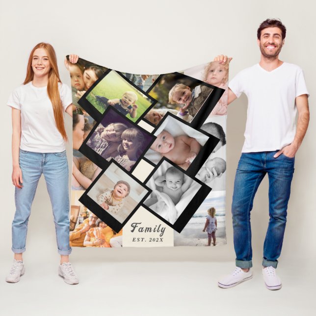 Love Always – 13-Photo Family Memory Blanket Fleecefilt (På plats)