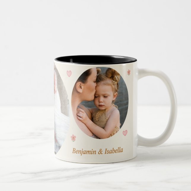 Love Always, Mom & Dad – Custom 3-Photo Mug Två-Tonad Mugg (Höger)