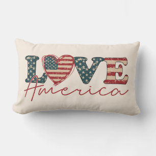LOVE America självständighetsdag Lumbarkudde