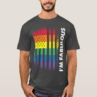 Love American Flag Rainbow Fabulous Gay LGBT Pride T Shirt