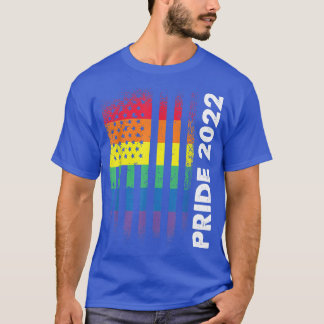 Love American Flag Rainbow USA Gay LGBTQ LGBT Prid T Shirt