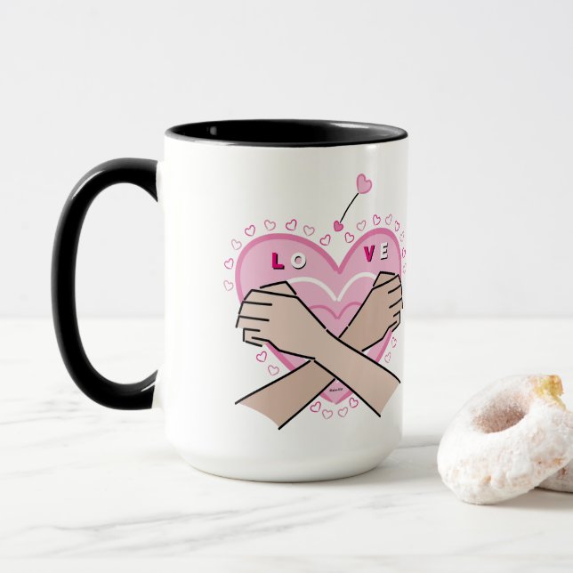 LoVe, AmOr in Sign Language Mugg (Med munk)