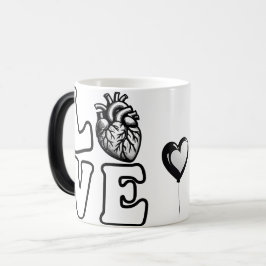 LOVE Anatomiskt Människohjärta Magisk Mugg