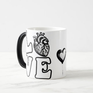LOVE Anatomiskt Människohjärta Magisk Mugg