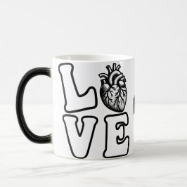 LOVE Anatomiskt Människohjärta Magisk Mugg